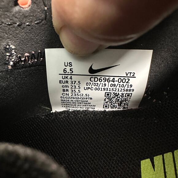 Nike React Element 55 Running Shoes SZ 6.5 Black Coral CD6964002 Lace Up Low Top - Picture 10 of 13